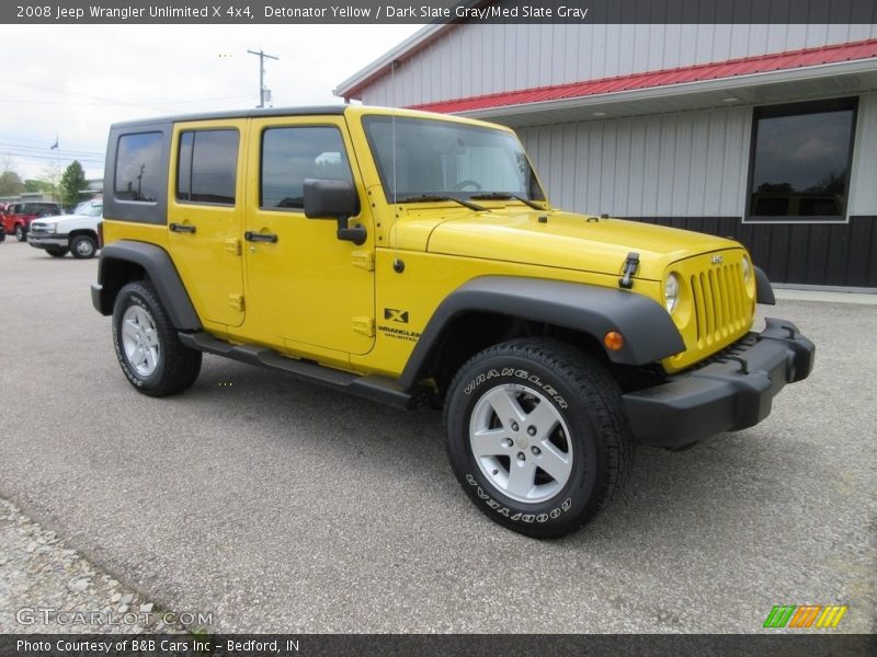 Detonator Yellow / Dark Slate Gray/Med Slate Gray 2008 Jeep Wrangler Unlimited X 4x4