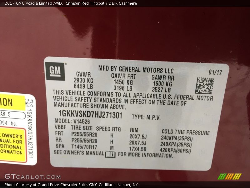 Crimson Red Tintcoat / Dark Cashmere 2017 GMC Acadia Limited AWD