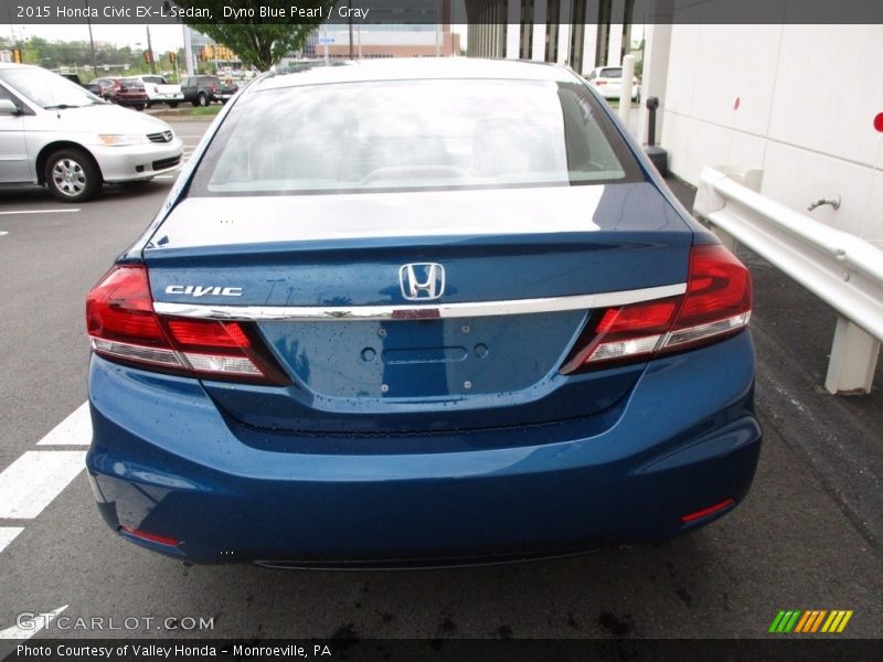 Dyno Blue Pearl / Gray 2015 Honda Civic EX-L Sedan