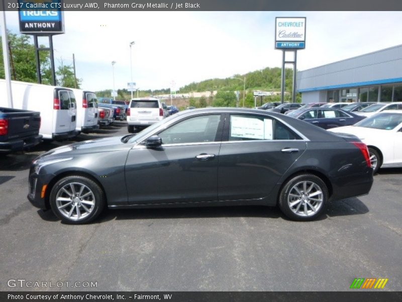 Phantom Gray Metallic / Jet Black 2017 Cadillac CTS Luxury AWD