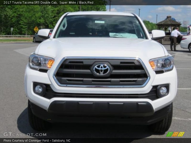Super White / Black/Red 2017 Toyota Tacoma SR5 Double Cab
