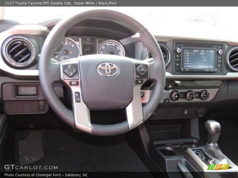 Super White / Black/Red 2017 Toyota Tacoma SR5 Double Cab