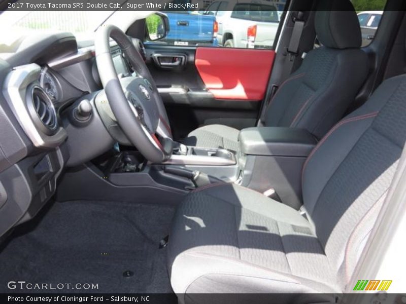 Super White / Black/Red 2017 Toyota Tacoma SR5 Double Cab