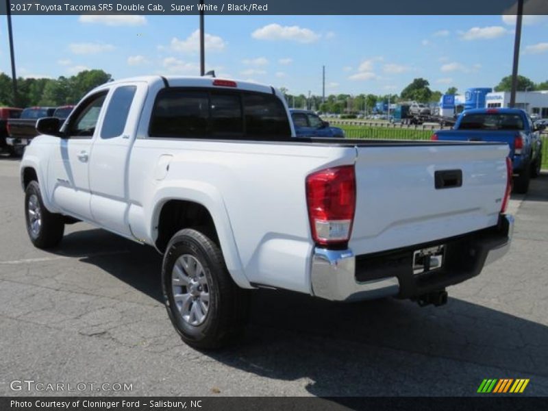 Super White / Black/Red 2017 Toyota Tacoma SR5 Double Cab