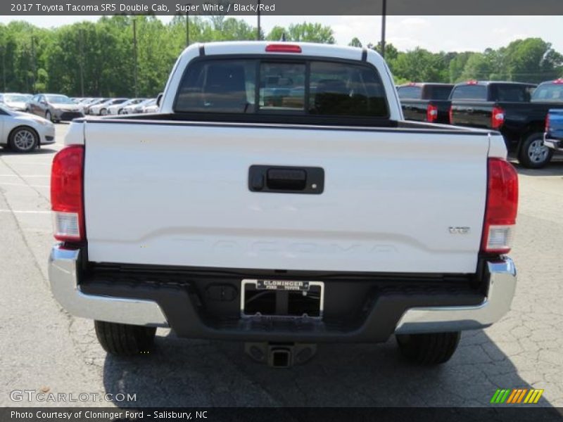 Super White / Black/Red 2017 Toyota Tacoma SR5 Double Cab