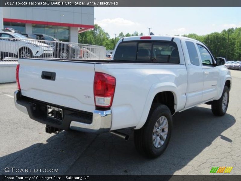 Super White / Black/Red 2017 Toyota Tacoma SR5 Double Cab