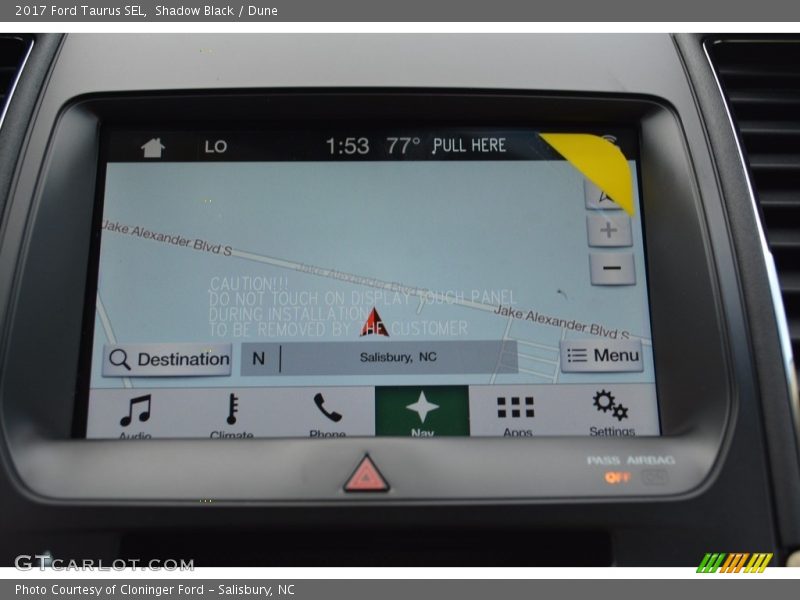 Navigation of 2017 Taurus SEL