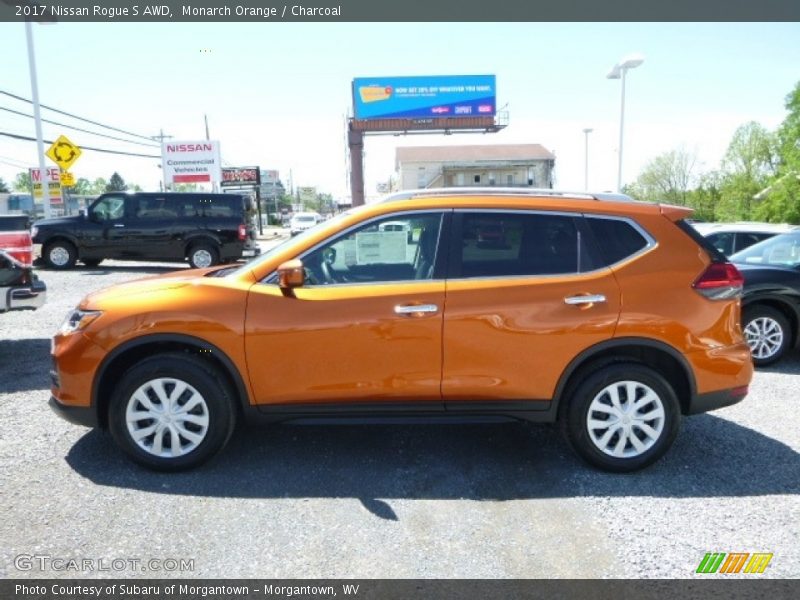 Monarch Orange / Charcoal 2017 Nissan Rogue S AWD