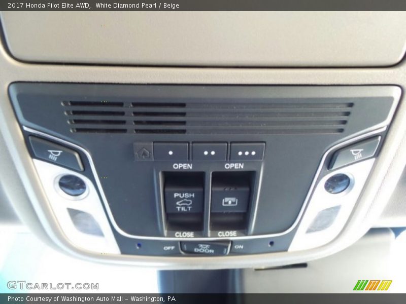 White Diamond Pearl / Beige 2017 Honda Pilot Elite AWD