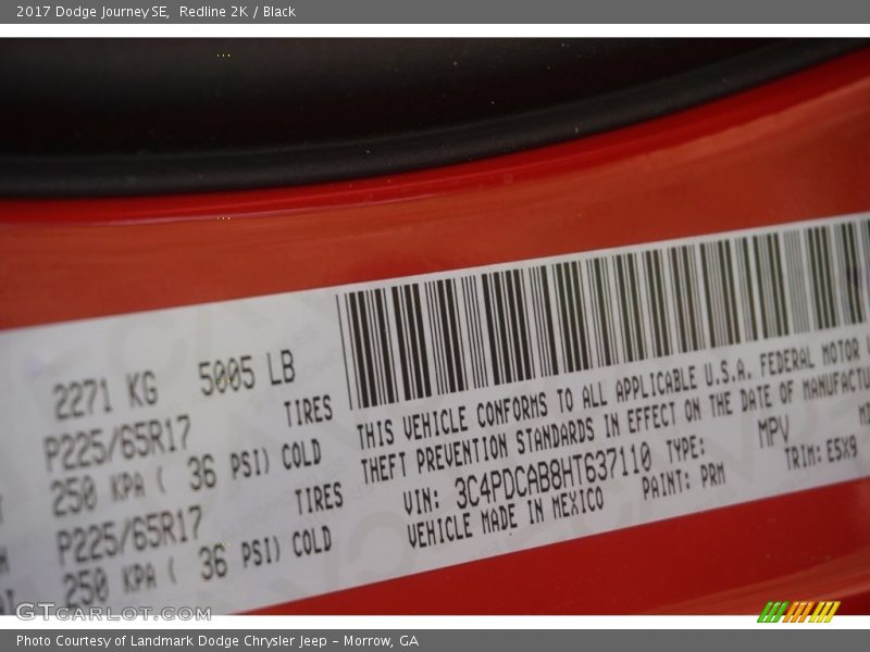 Redline 2K / Black 2017 Dodge Journey SE