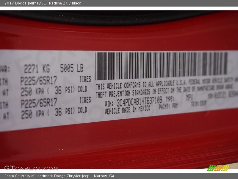 Redline 2K / Black 2017 Dodge Journey SE