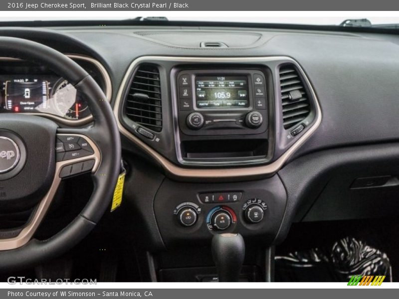 Brilliant Black Crystal Pearl / Black 2016 Jeep Cherokee Sport