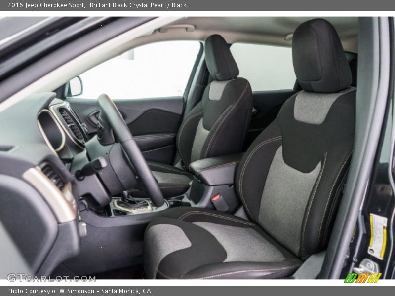 Brilliant Black Crystal Pearl / Black 2016 Jeep Cherokee Sport