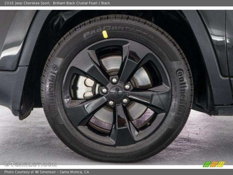 Brilliant Black Crystal Pearl / Black 2016 Jeep Cherokee Sport