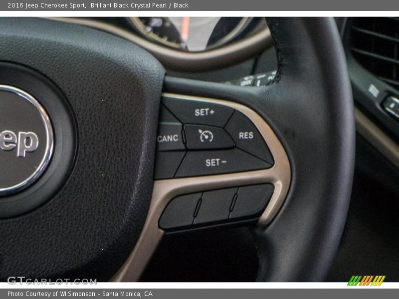 Brilliant Black Crystal Pearl / Black 2016 Jeep Cherokee Sport