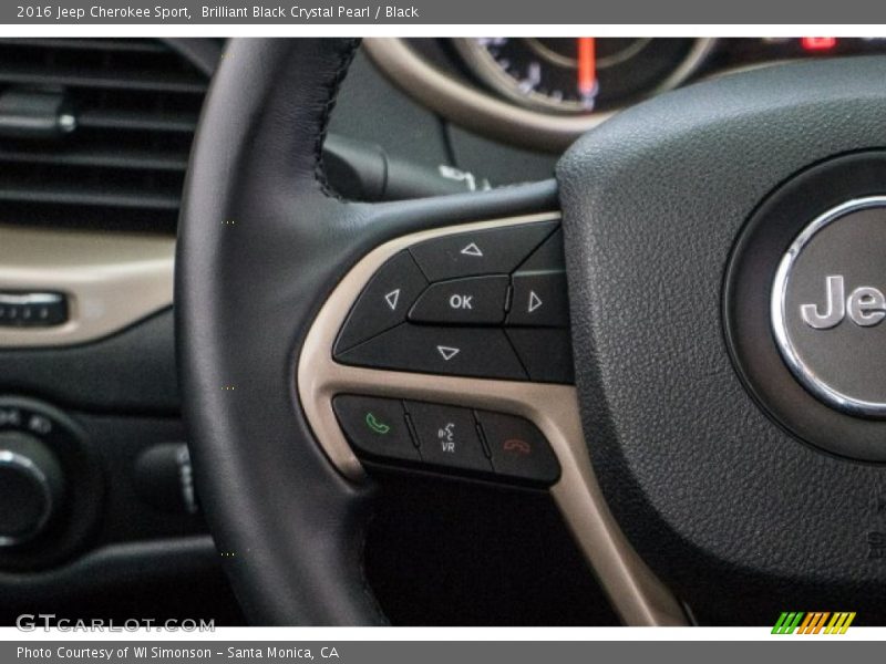 Brilliant Black Crystal Pearl / Black 2016 Jeep Cherokee Sport