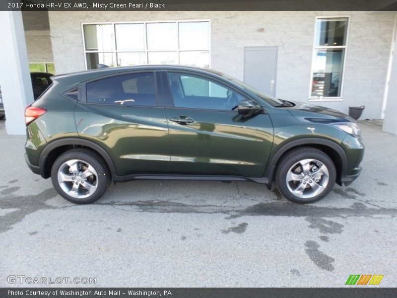 Misty Green Pearl / Black 2017 Honda HR-V EX AWD