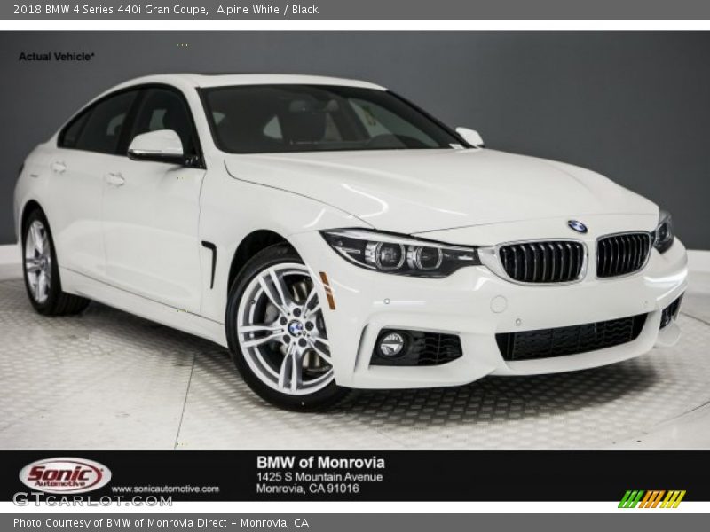Alpine White / Black 2018 BMW 4 Series 440i Gran Coupe