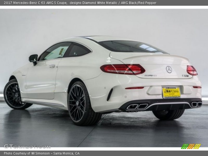 designo Diamond White Metallic / AMG Black/Red Pepper 2017 Mercedes-Benz C 63 AMG S Coupe