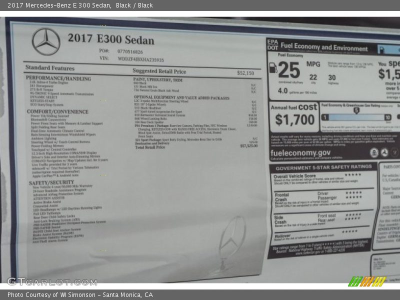 Black / Black 2017 Mercedes-Benz E 300 Sedan