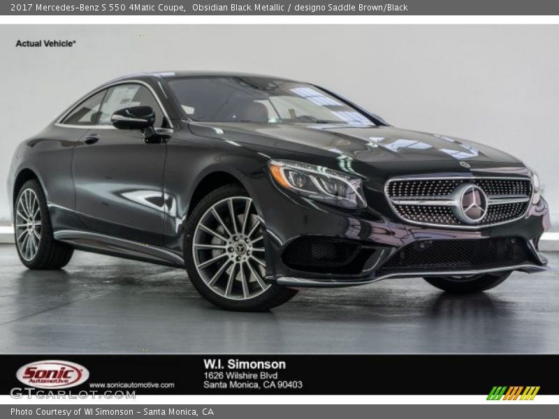 Obsidian Black Metallic / designo Saddle Brown/Black 2017 Mercedes-Benz S 550 4Matic Coupe