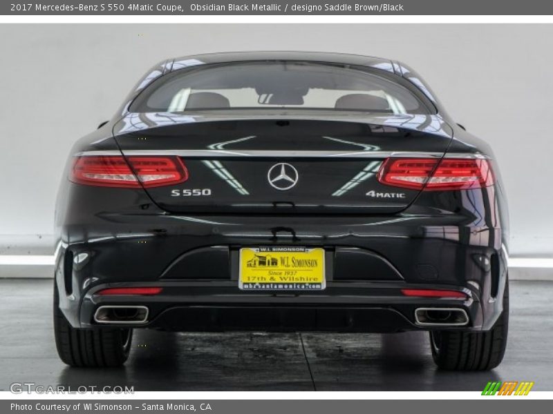 Obsidian Black Metallic / designo Saddle Brown/Black 2017 Mercedes-Benz S 550 4Matic Coupe