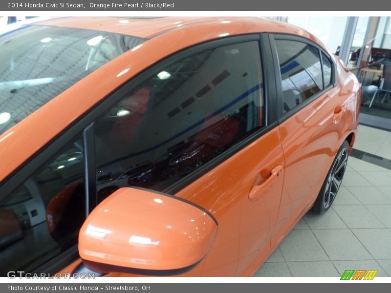 Orange Fire Pearl / Black/Red 2014 Honda Civic Si Sedan