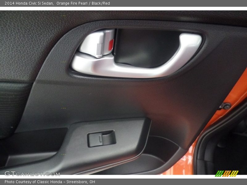 Orange Fire Pearl / Black/Red 2014 Honda Civic Si Sedan