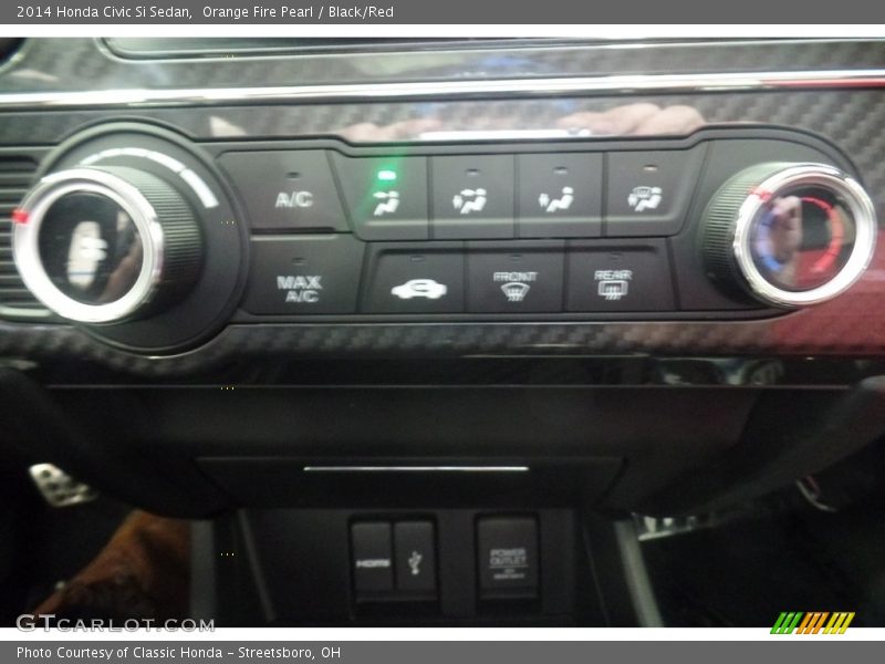 Orange Fire Pearl / Black/Red 2014 Honda Civic Si Sedan
