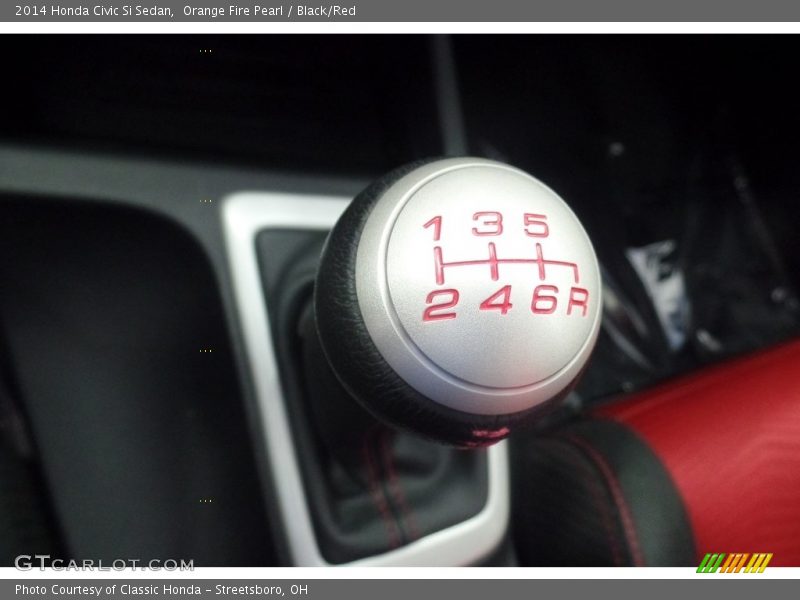 Orange Fire Pearl / Black/Red 2014 Honda Civic Si Sedan