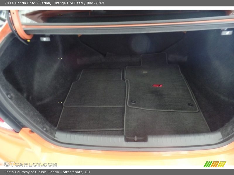 Orange Fire Pearl / Black/Red 2014 Honda Civic Si Sedan