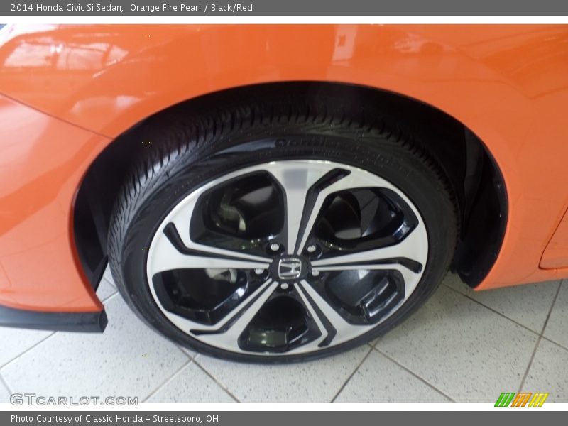 Orange Fire Pearl / Black/Red 2014 Honda Civic Si Sedan