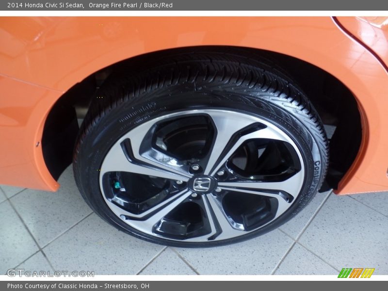 Orange Fire Pearl / Black/Red 2014 Honda Civic Si Sedan