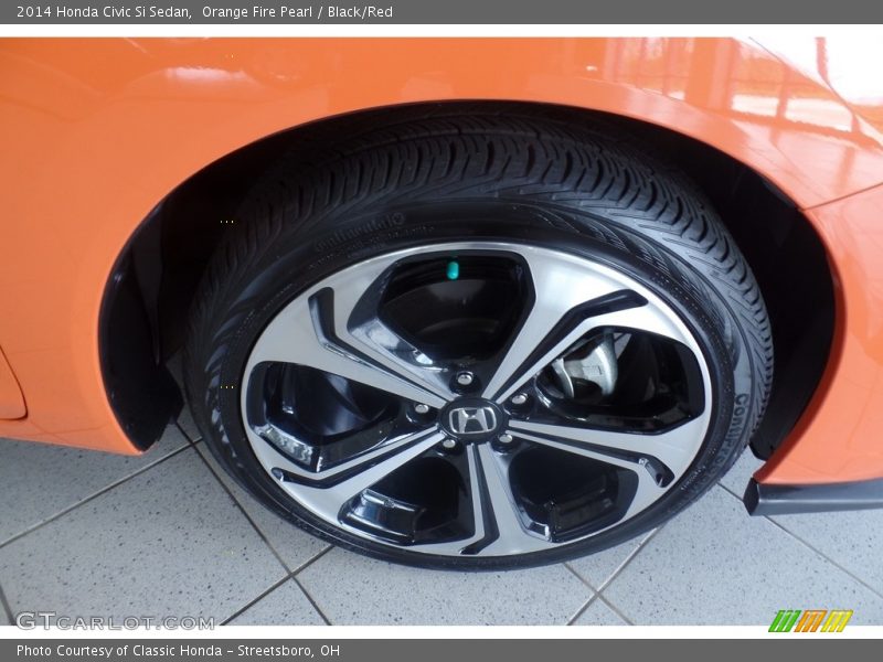 Orange Fire Pearl / Black/Red 2014 Honda Civic Si Sedan