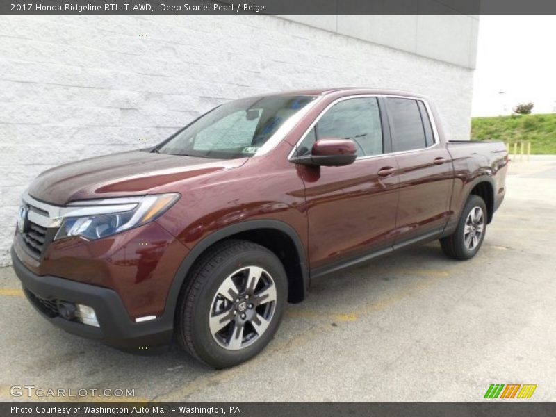 Deep Scarlet Pearl / Beige 2017 Honda Ridgeline RTL-T AWD