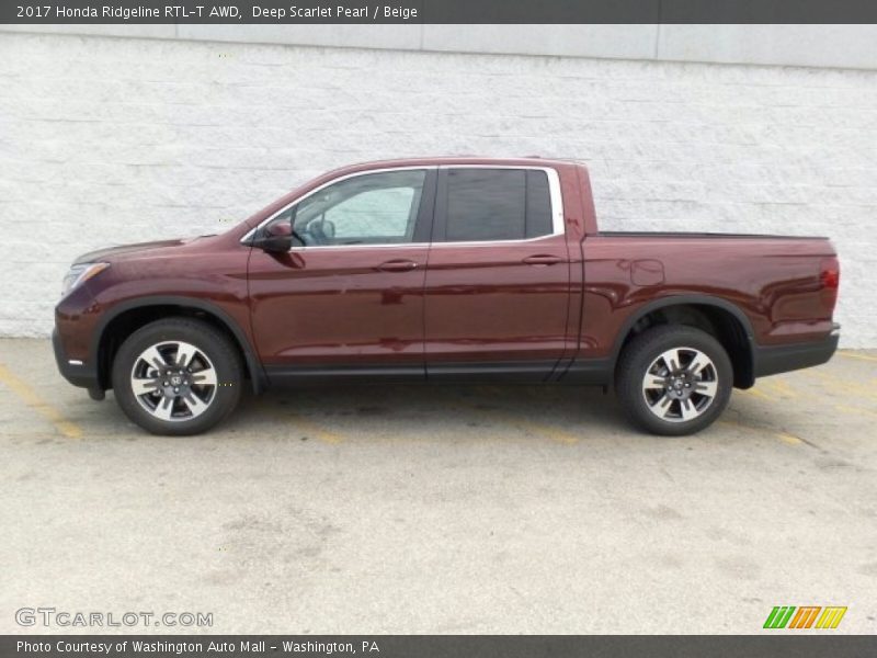 Deep Scarlet Pearl / Beige 2017 Honda Ridgeline RTL-T AWD