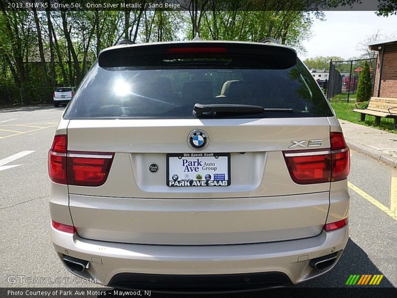 Orion Silver Metallic / Sand Beige 2013 BMW X5 xDrive 50i