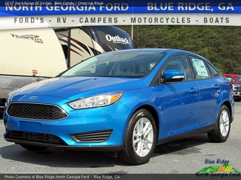 Blue Candy / Charcoal Black 2017 Ford Focus SE Sedan