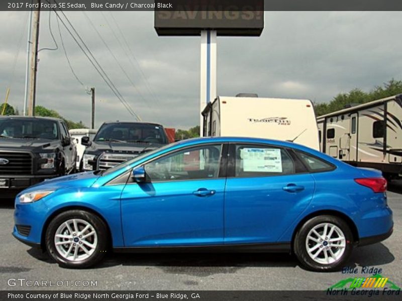 Blue Candy / Charcoal Black 2017 Ford Focus SE Sedan