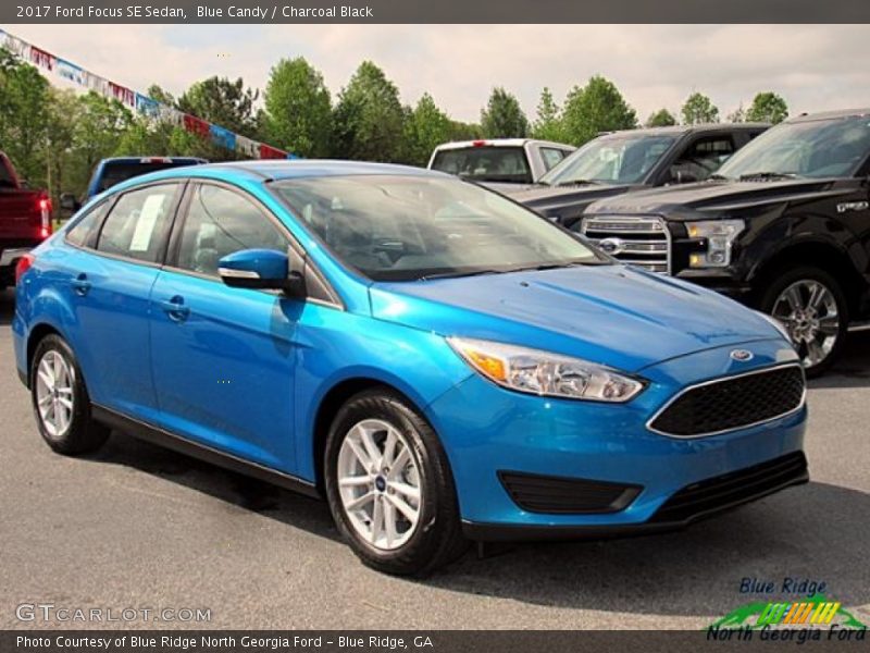Blue Candy / Charcoal Black 2017 Ford Focus SE Sedan