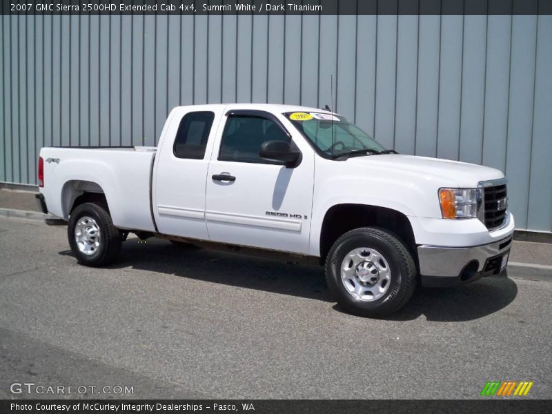 Summit White / Dark Titanium 2007 GMC Sierra 2500HD Extended Cab 4x4
