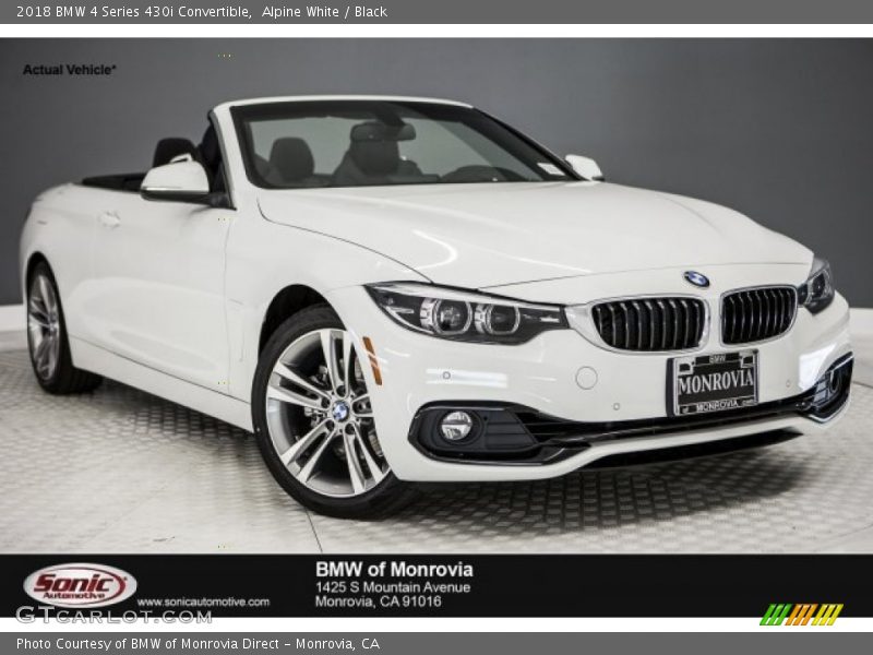 Alpine White / Black 2018 BMW 4 Series 430i Convertible