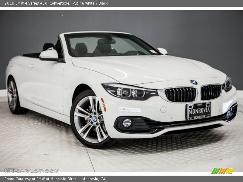 Alpine White / Black 2018 BMW 4 Series 430i Convertible