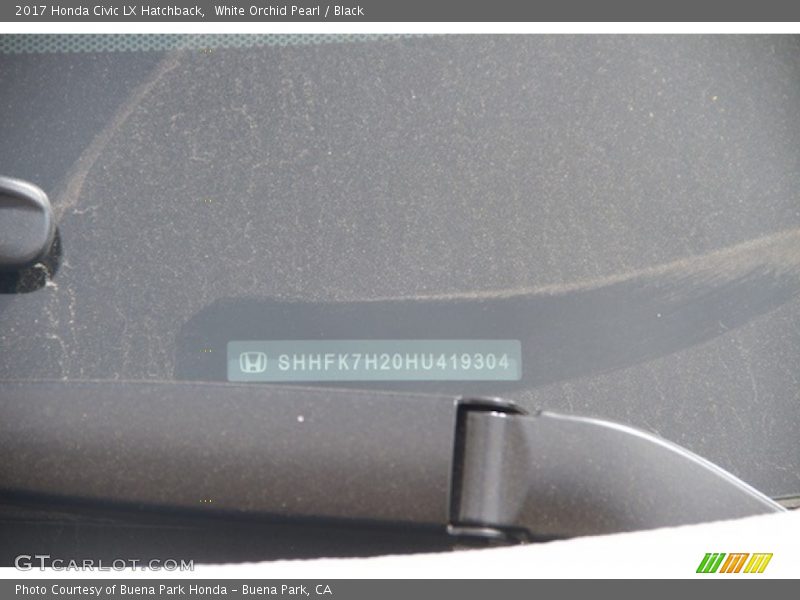 White Orchid Pearl / Black 2017 Honda Civic LX Hatchback