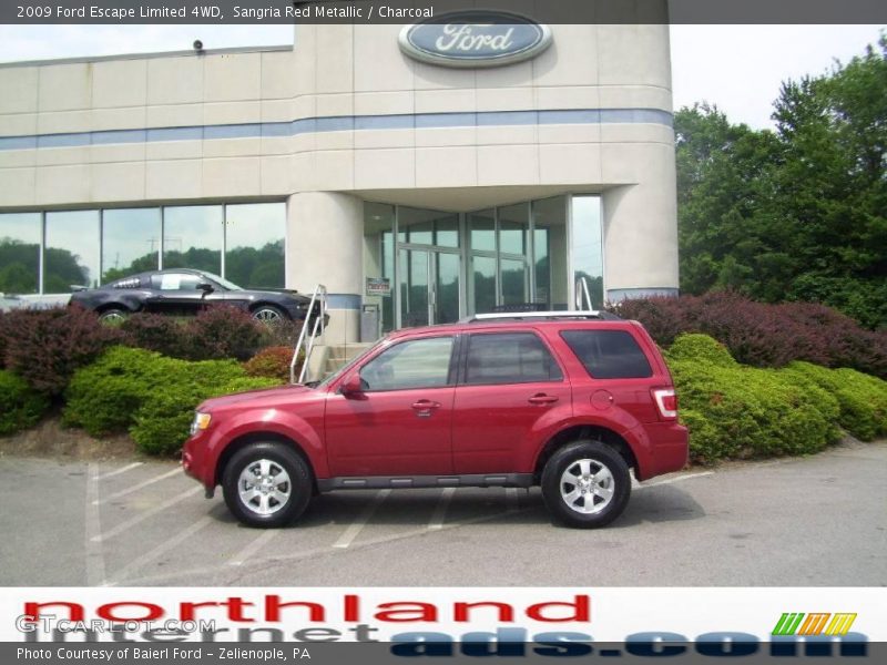 Sangria Red Metallic / Charcoal 2009 Ford Escape Limited 4WD