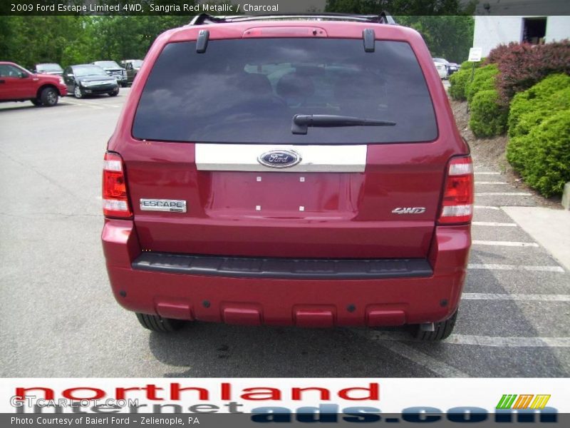 Sangria Red Metallic / Charcoal 2009 Ford Escape Limited 4WD