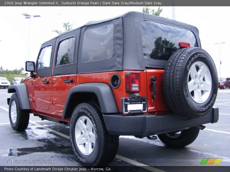 Sunburst Orange Pearl / Dark Slate Gray/Medium Slate Gray 2009 Jeep Wrangler Unlimited X