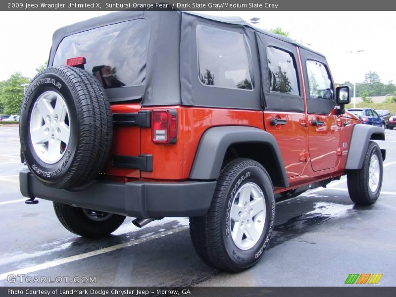 Sunburst Orange Pearl / Dark Slate Gray/Medium Slate Gray 2009 Jeep Wrangler Unlimited X