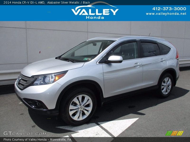 Alabaster Silver Metallic / Black 2014 Honda CR-V EX-L AWD