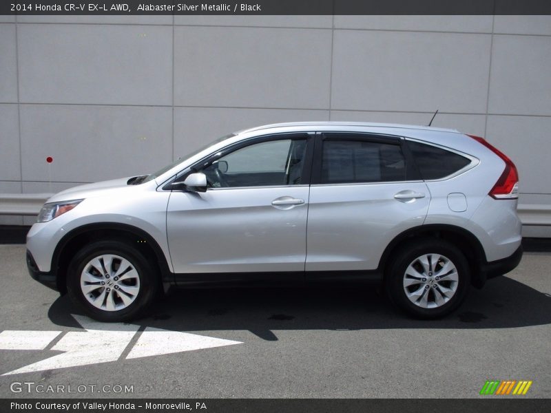 Alabaster Silver Metallic / Black 2014 Honda CR-V EX-L AWD
